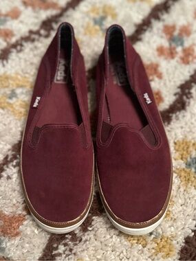 Keds Crashback Slip On Burgundy Suede